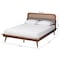 Baxton Studio Irina Mid-Century Modern Grey Fabric and Ash Walnut Finished Wood King Size Platform Bed 235-12776-ZORO - alternate 5
